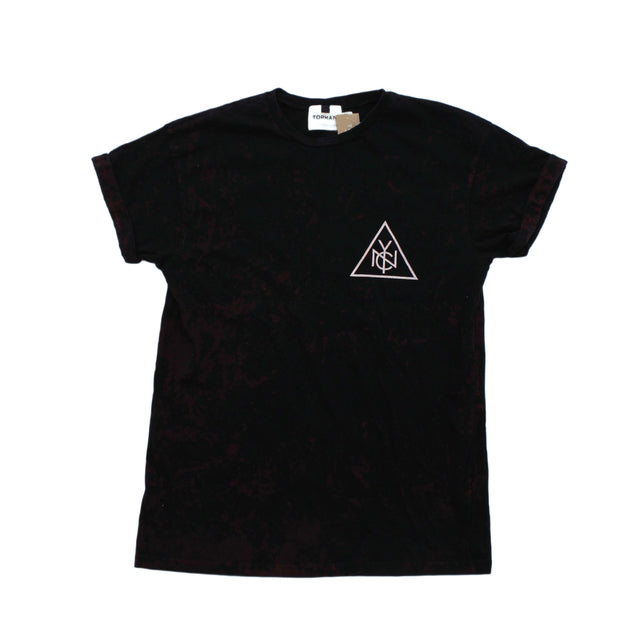 Topman Men's T-Shirt S Black 100% Cotton