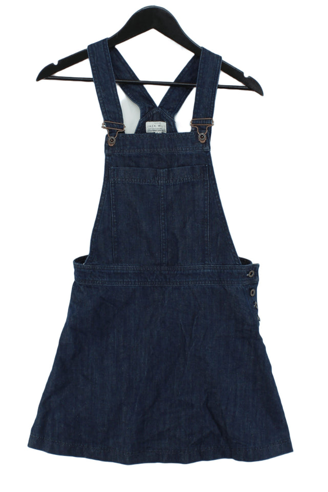 Jack Wills Women's Mini Dress UK 8 Blue 100% Cotton