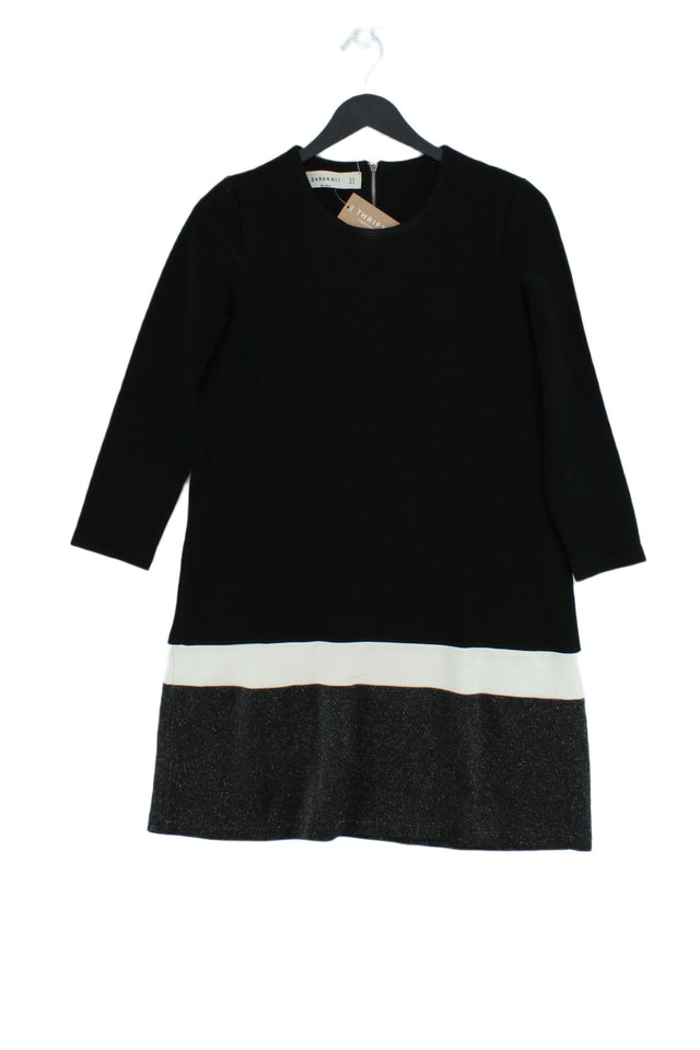Zara Knitwear Women's Mini Dress M Black Viscose with Nylon, Elastane