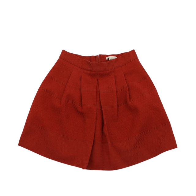 H&M Women's Midi Skirt UK 8 Orange Polyester with Cotton, Viscose