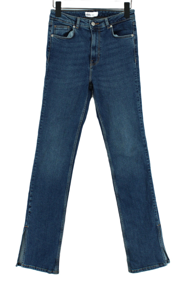 Zara Women's Trousers UK 8 Blue 100% Cotton