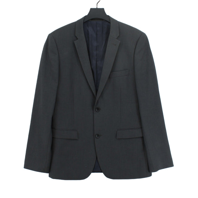 Topman Men's Blazer M Grey Polyester with Viscose