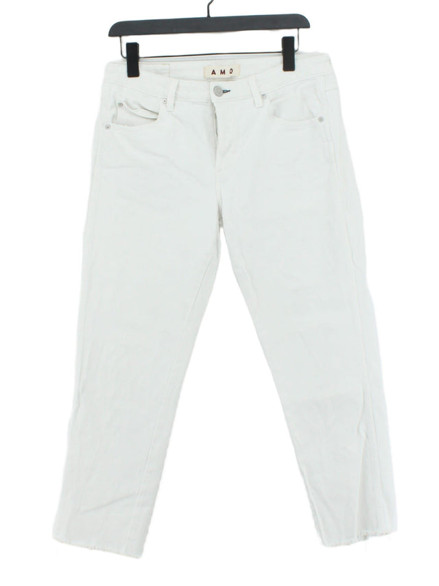 AMO Women's Jeans W 28 in White Cotton with Elastane