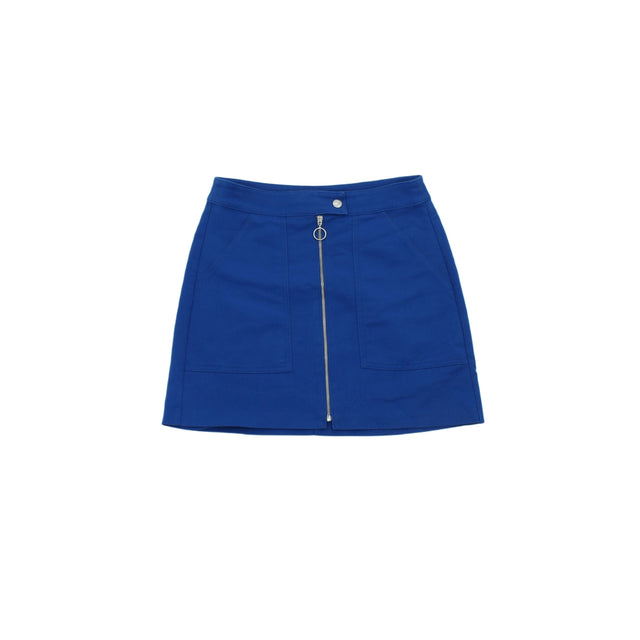 Bershka Women's Mini Skirt S Blue 100% Cotton