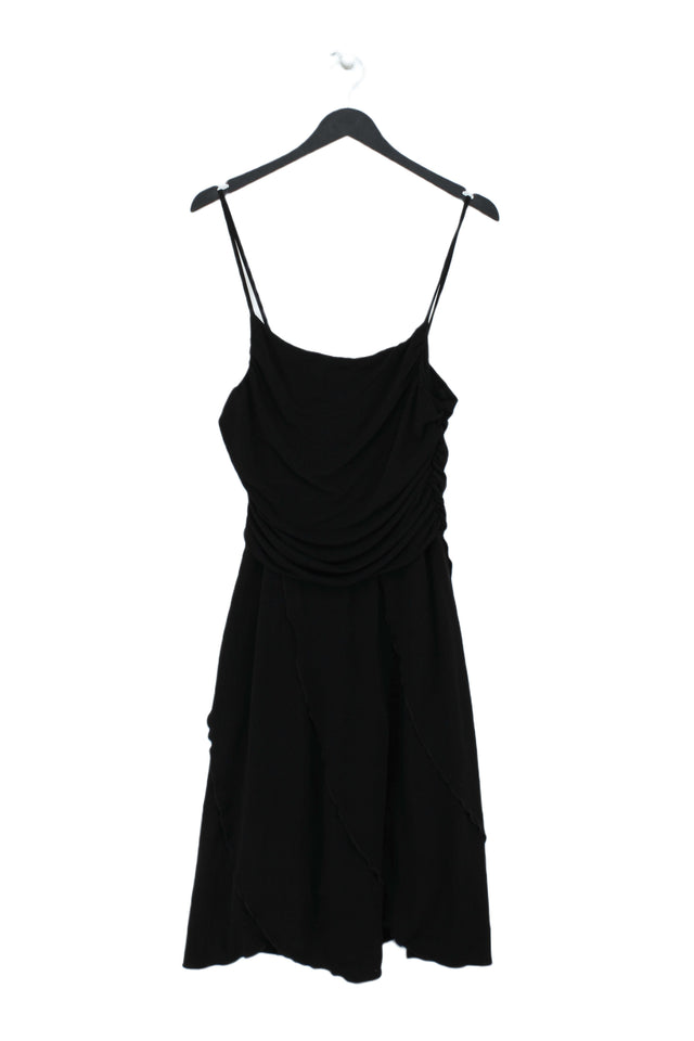 Oasis Women's Midi Dress UK 12 Black Polyester with Elastane