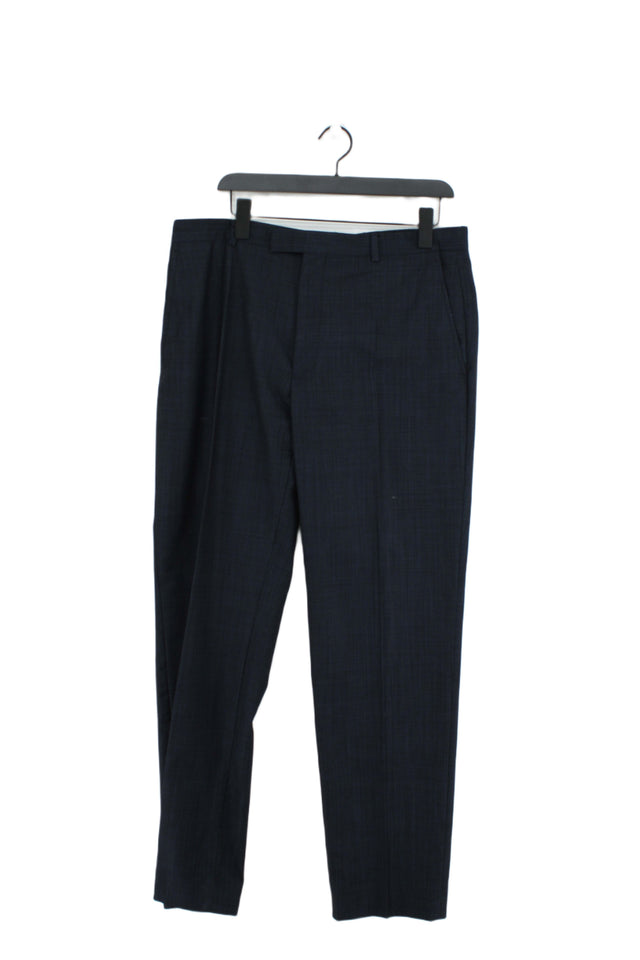 Paul Costelloe Men's Trousers W 36 in; L 35 in Blue 100% Wool