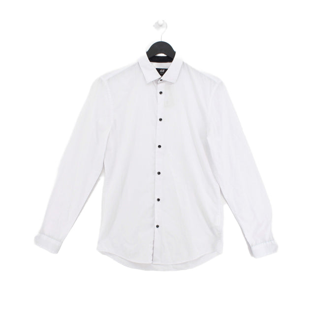 H&M Men's T-Shirt S White 100% Polyester