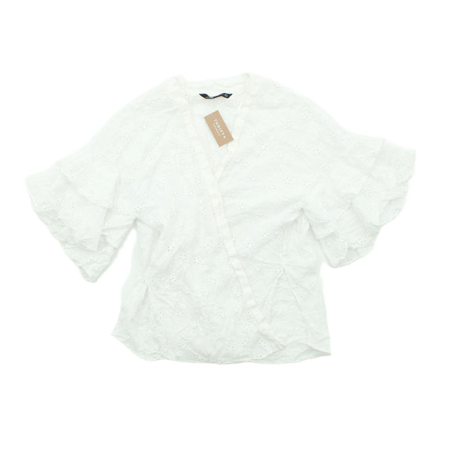 Zara Women's Top XS White Cotton with Polyester