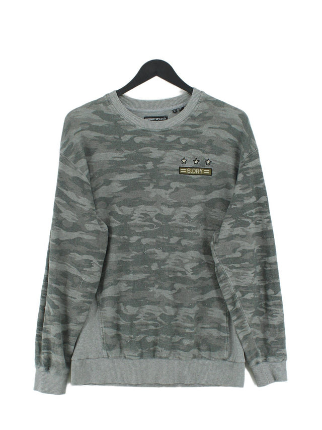 Superdry Women's Jumper UK 6 Grey 100% Cotton