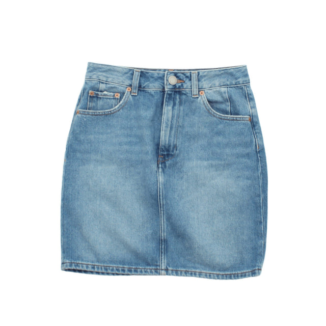 Asos Women's Mini Skirt UK 8 Blue 100% Cotton