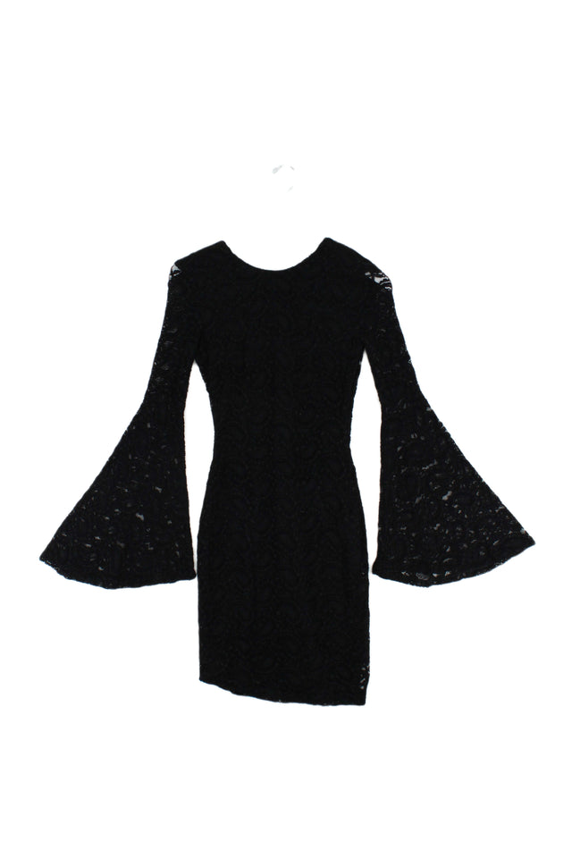H&M Women's Midi Dress UK 6 Black Viscose with Other