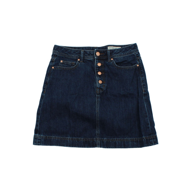 M&S Women's Mini Skirt UK 10 Blue 100% Cotton