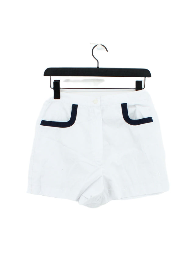 Sergio Tacchini Women's Shorts UK 16 White Cotton with Polyester