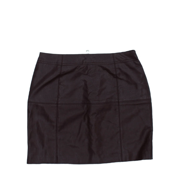 River Island Women's Mini Skirt UK 8 Brown 100% Polyester