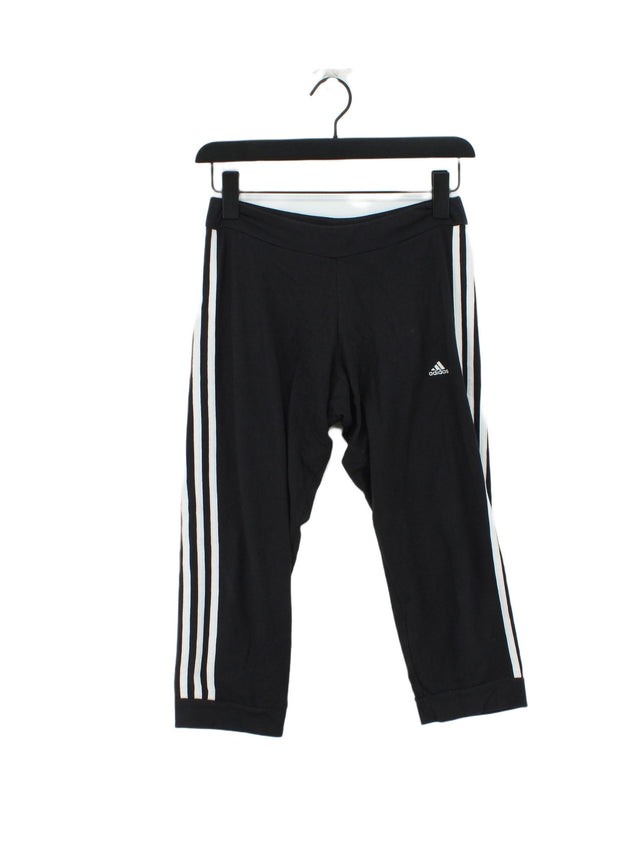 Adidas Women's Sports Bottoms S Black Cotton with Elastane, Polyester