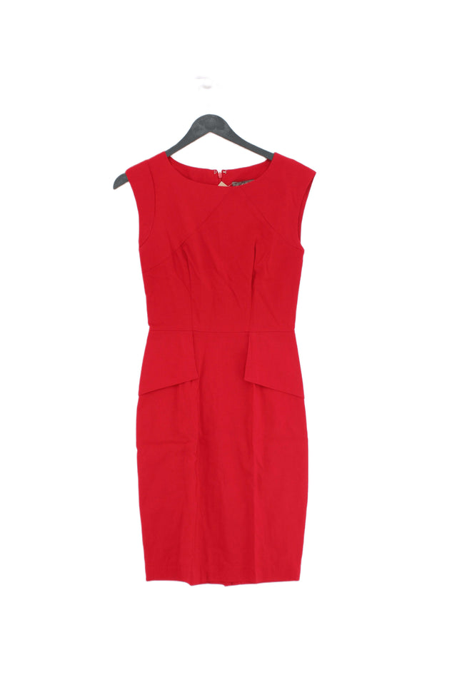Fever London Women's Midi Dress UK 10 Red Cotton with Elastane, Other