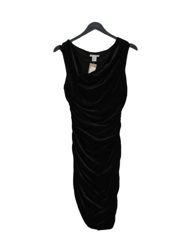 H&M Women's Mini Dress XS Black Polyester with Elastane