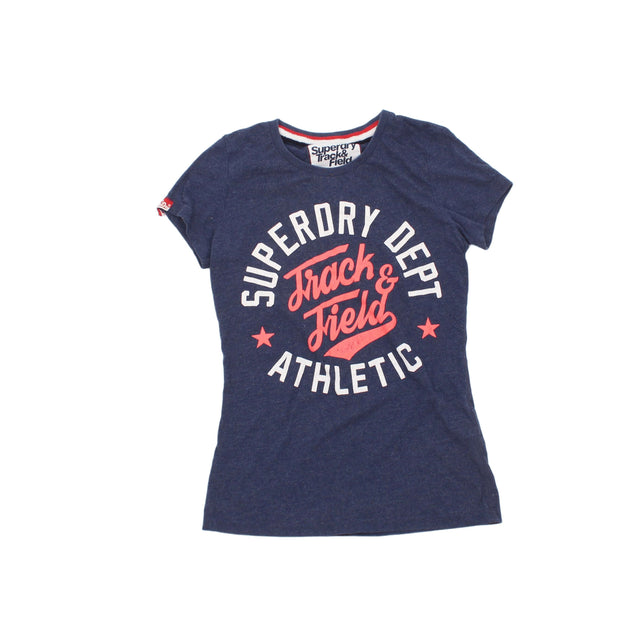 Superdry Women's Top S Blue Cotton with Polyester