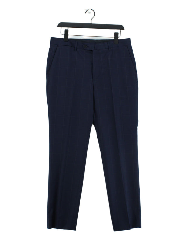 Hackett Women's Suit Trousers UK 22 Blue 100% Other
