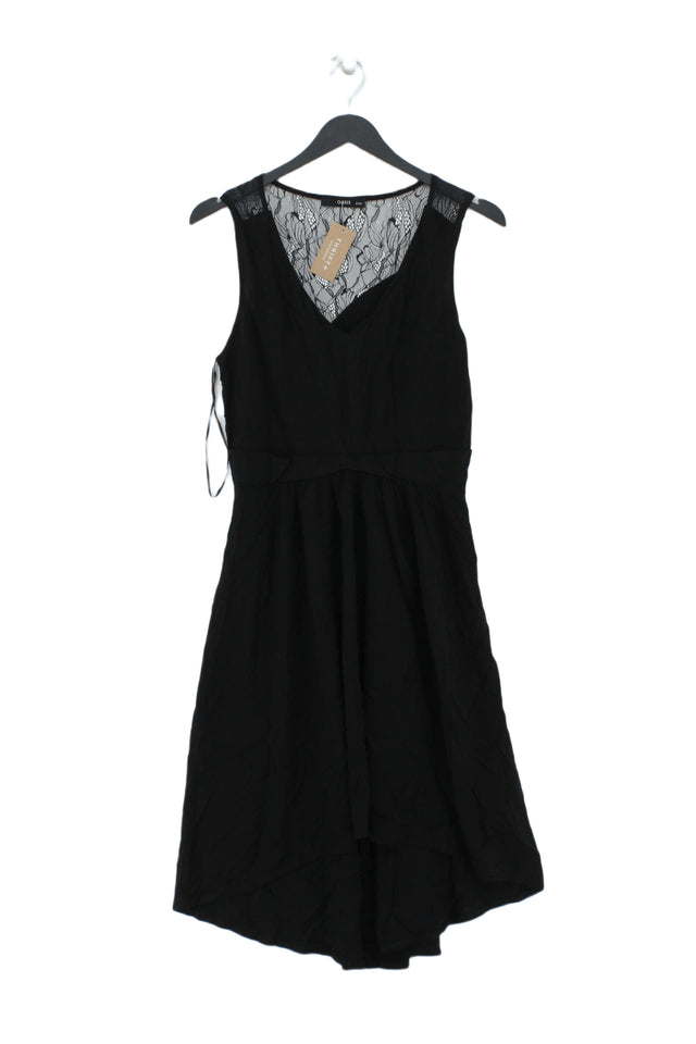 Oasis Women's Midi Dress UK 8 Black 100% Viscose