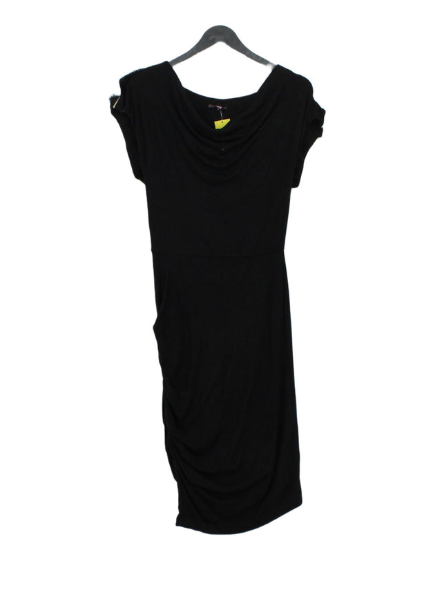 Traffic People Women's Midi Dress S Black Rayon with Polyester, Spandex