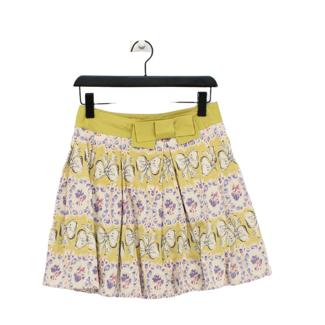 Darling Women's Mini Skirt S Yellow Cotton with Polyester, Spandex
