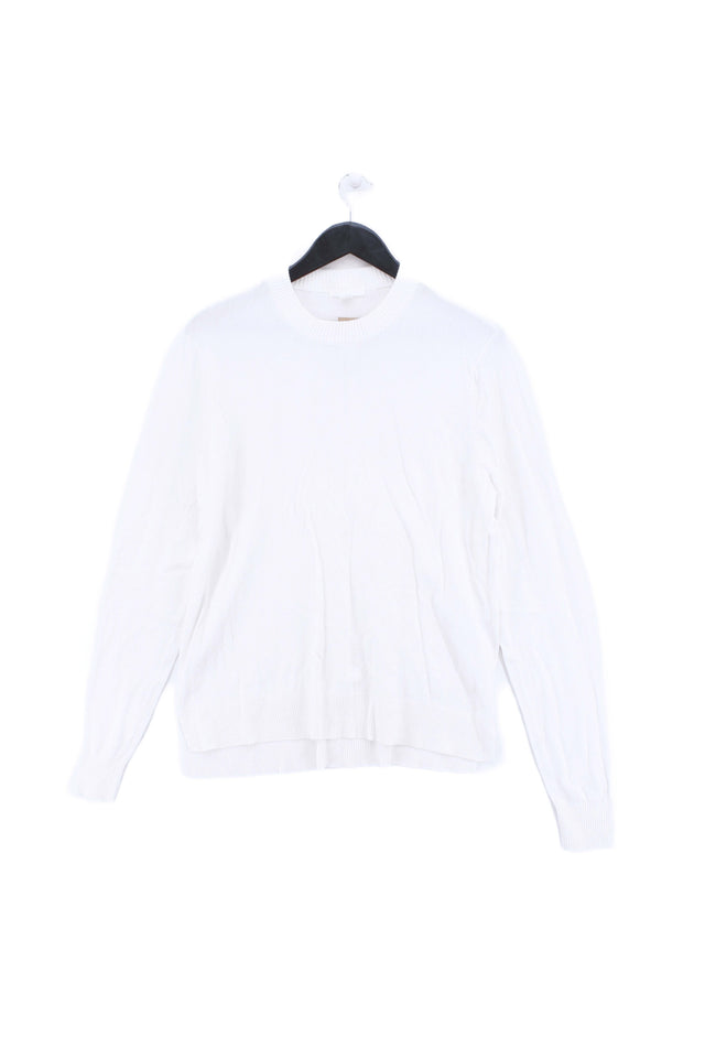 H&M Women's Jumper M White Viscose with Other