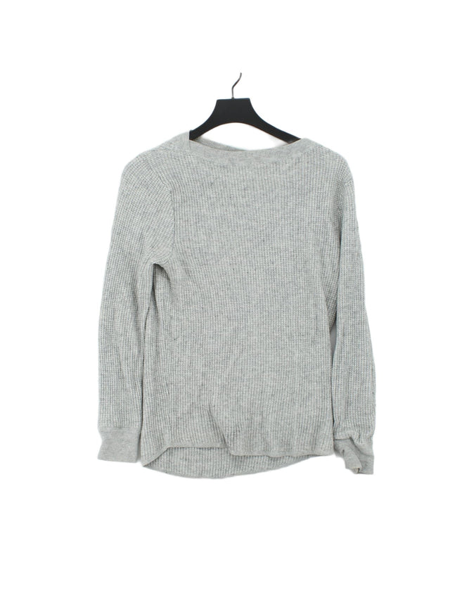 COS Women's Jumper S Grey Cotton with Wool