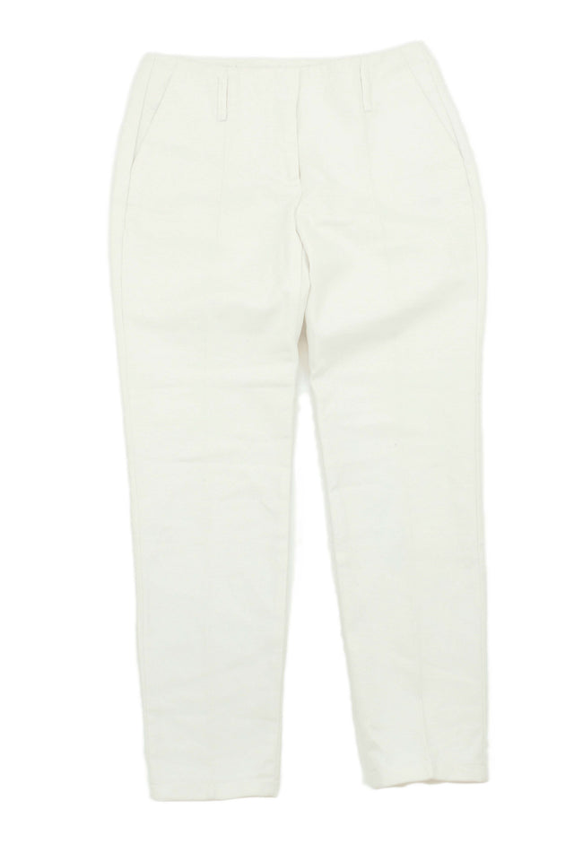 Zara Women's Trousers UK 2 White 100% Cotton