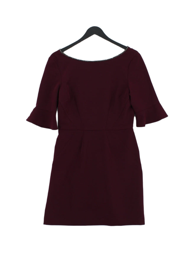Oasis Women's Midi Dress UK 10 Purple Cotton with Elastane, Polyester