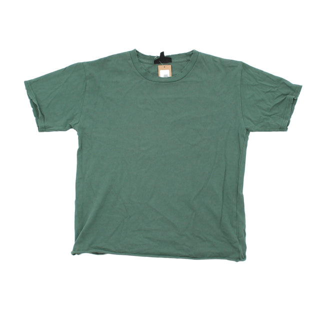 Topshop Men's T-Shirt S Green 100% Cotton