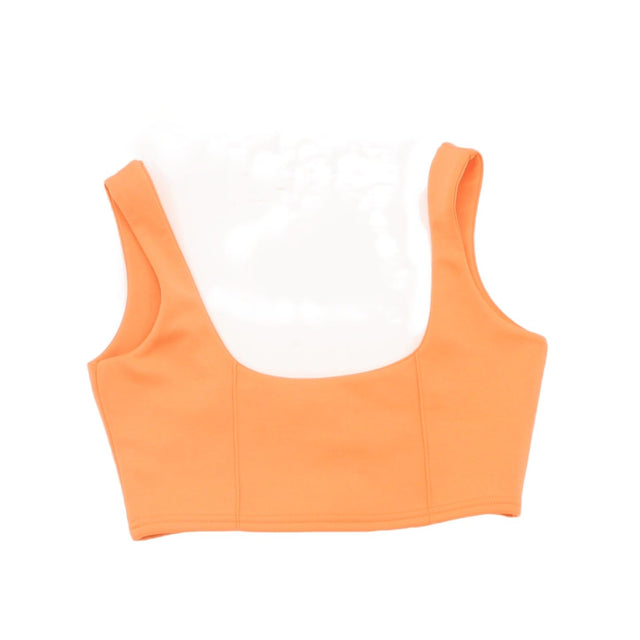 Pretty Little Thing Women's Top UK 10 Orange Polyester with Elastane
