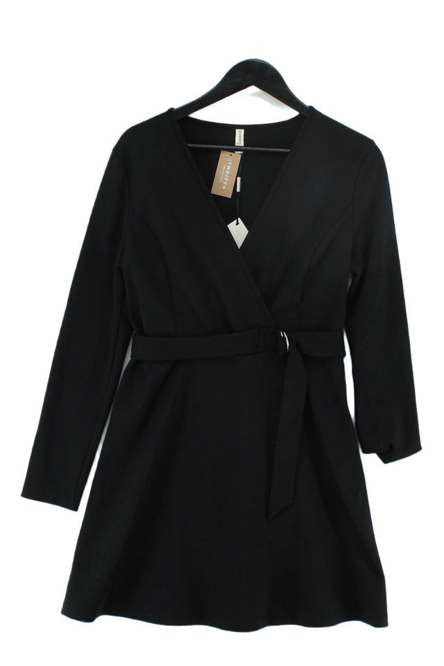 Lavand Women's Midi Dress M Black Viscose with Polyester, Elastane