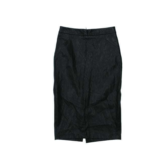Zara Women's Midi Skirt S Black 100% Polyester