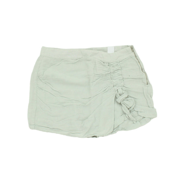 Zara Basic Women's Shorts S Green Cotton with Linen