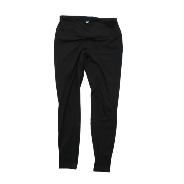H&M Women's Trousers M Black Polyester with Elastane