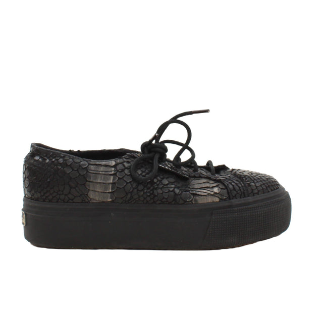 Superga Women's Flat Shoes UK 3 Black 100% Other