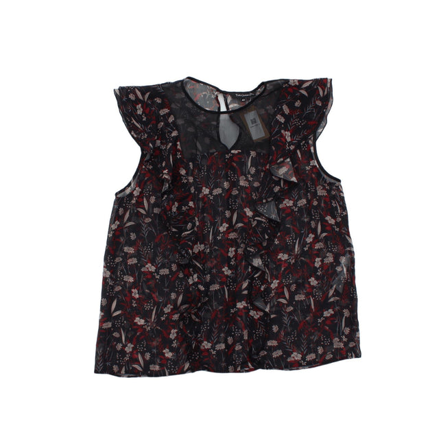Tara Jarmon Women's Top UK 12 Black Polyester with Silk