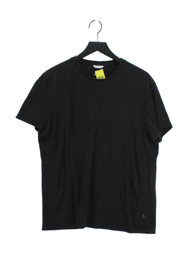 Calvin Klein Men's T-Shirt S Black Cotton with Spandex