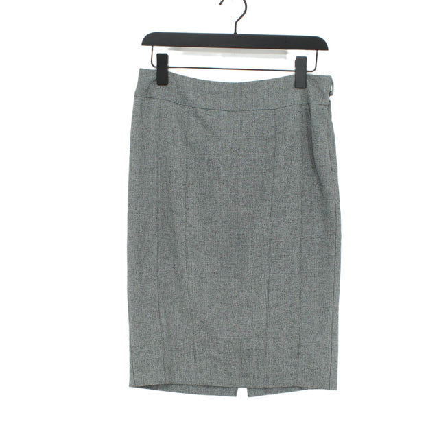 Next Women's Midi Skirt UK 10 Grey Polyester with Viscose