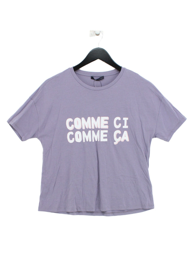 M&S Collection Women's T-Shirt UK 12 Purple 100% Cotton