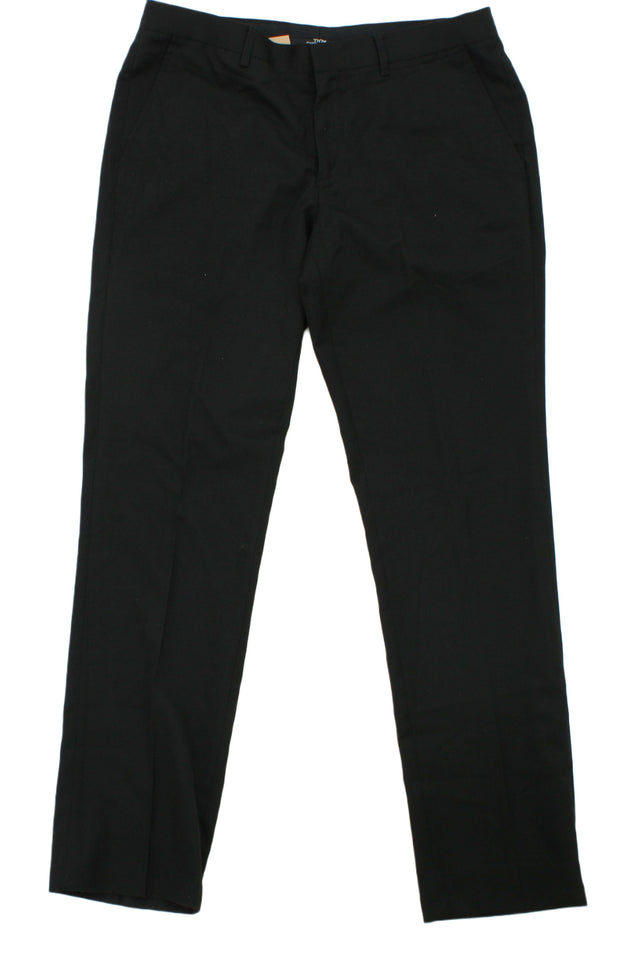 Savile Row Women's Trousers W 34 in Black Polyester with Viscose