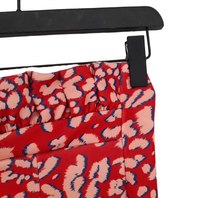 Lost Ink Women's Midi Skirt UK 10 Red 100% Polyester