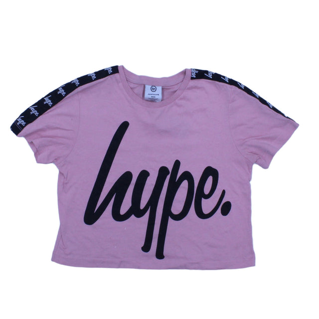 Hype Women's Top UK 6 Pink 100% Cotton