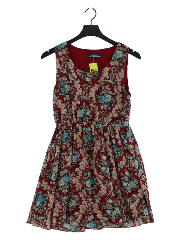 New York Laundry Women's Midi Dress UK 8 Red 100% Polyester