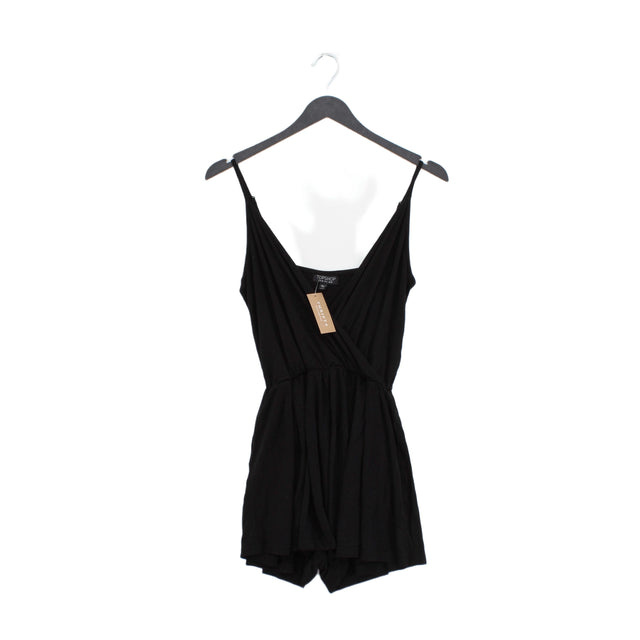 Topshop Women's Mini Dress UK 10 Black 100% Cotton