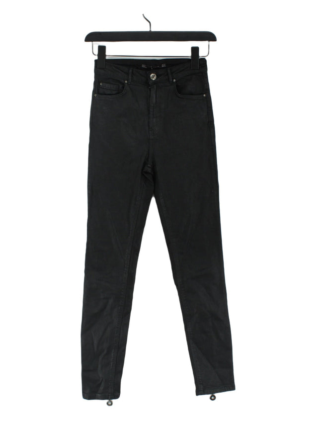 Zara Women's Suit Trousers UK 6 Black Cotton with Elastane