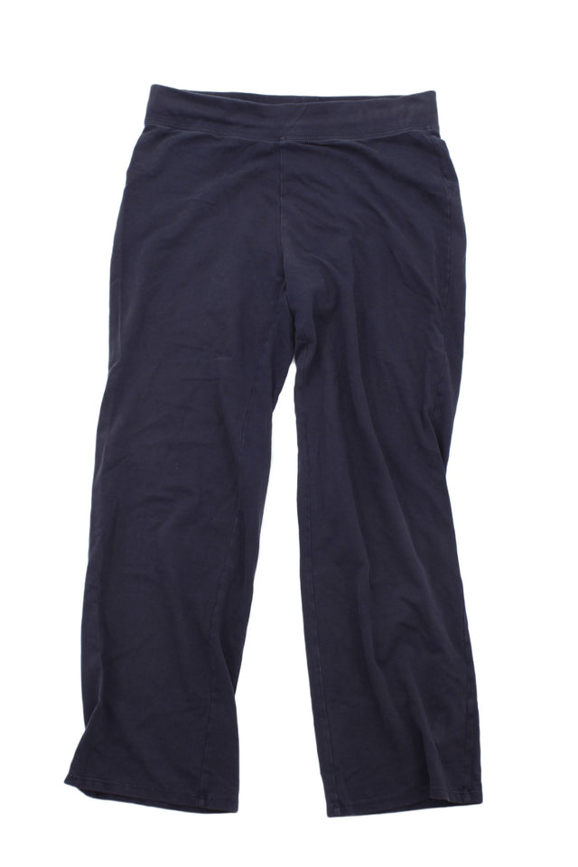 M&S Women's Trousers M Blue 100% Cotton