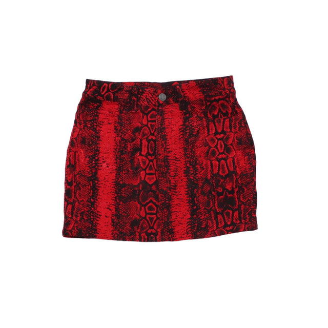 Motel Women's Mini Skirt XS Red Cotton with Elastane