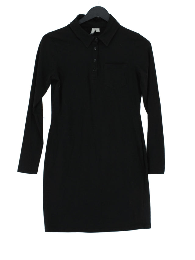 Asos Women's Midi Dress UK 8 Black Cotton with Elastane
